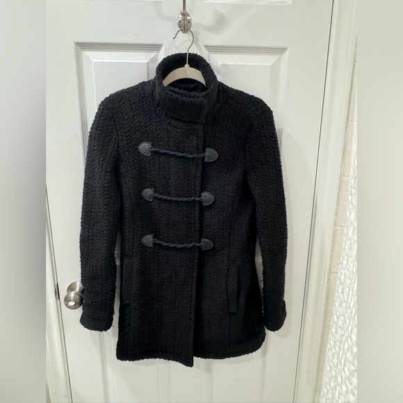 Splendid Black Knit Pea Coat - Picture 1 of 5
